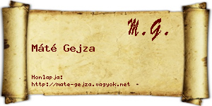 Máté Gejza névjegykártya