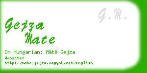 gejza mate business card
