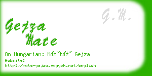 gejza mate business card